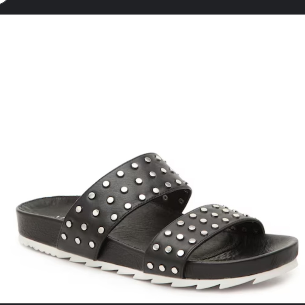 Black and silver studded sandles